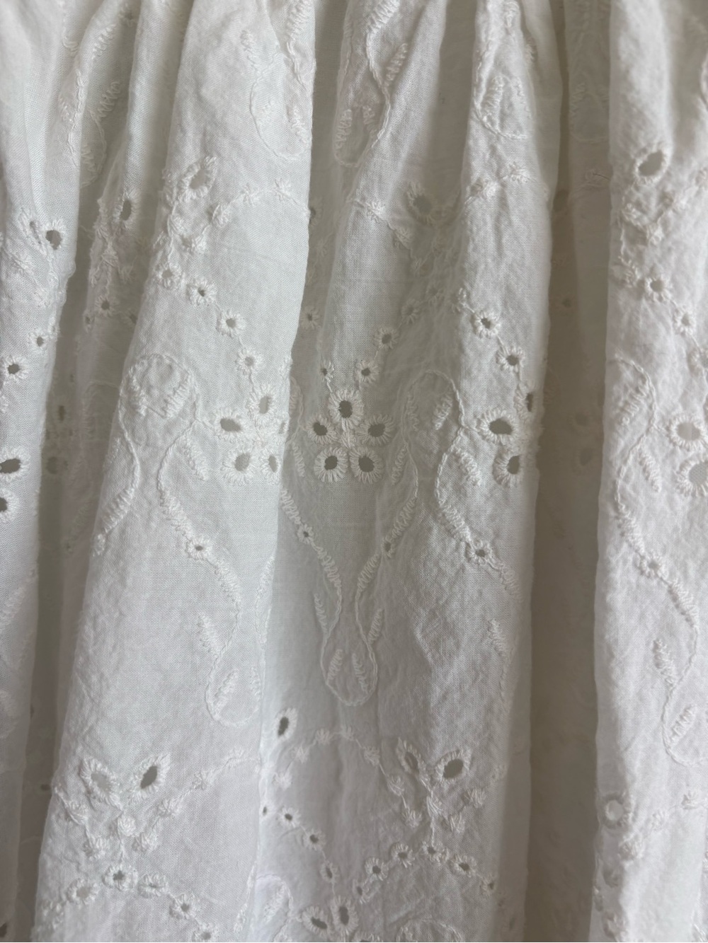 White Eyelet Mini Dress with Tie Front - Picture 6 of 11